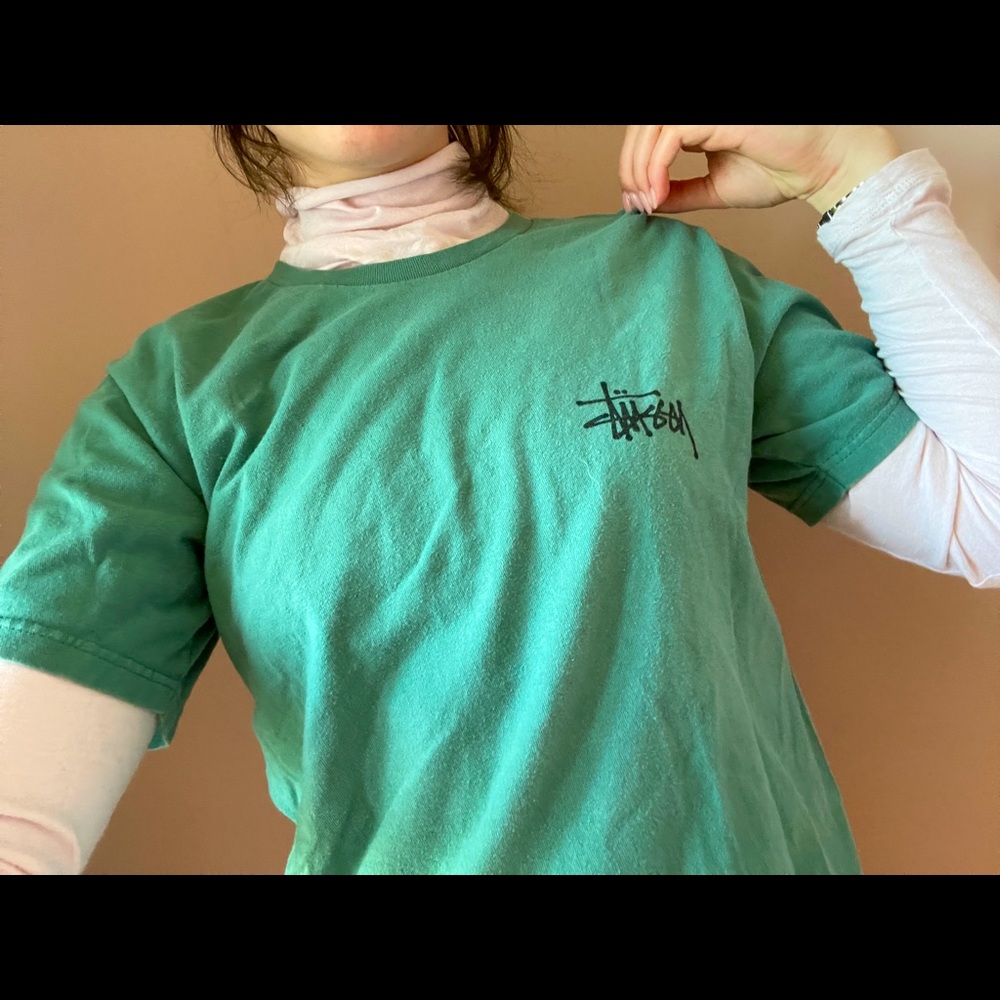 Stussy Green Cropped Tee (MED)
